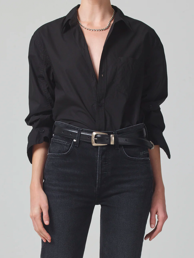 Kayla Shrunken Shirt In Black