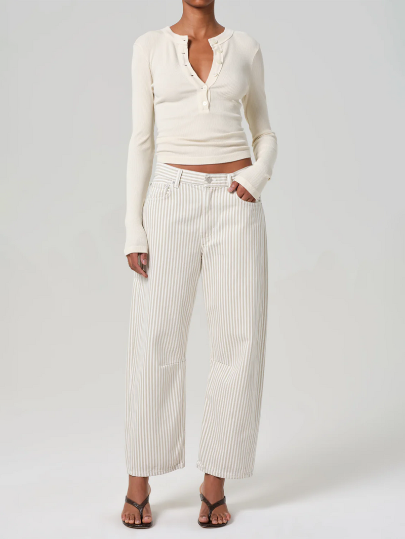 Miro Rework Relaxed Jean in Khaki Stripe
