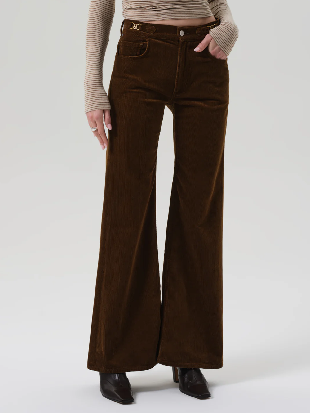 Kimberly Horsebit Corduroy Flare