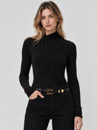 Sculptural Bodysuit in Black