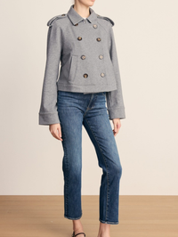 Cropped Conneley Trench Jacket in Heather Grey