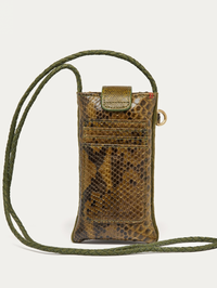 Double Marcus Phone Bag in Kaki Python