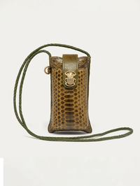 Double Marcus Phone Bag in Kaki Python