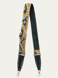 Printed Strap with Hooks in Endek Black