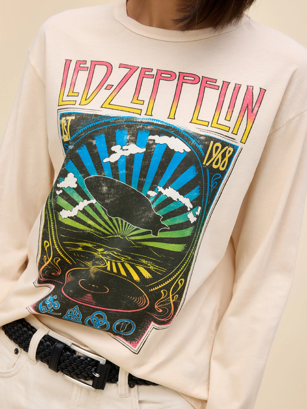 洋楽 LED ZEPPELIN  DRY Led Zeppelin Long Sleeve Merch Tee by Daydreamer LA – Black Salt