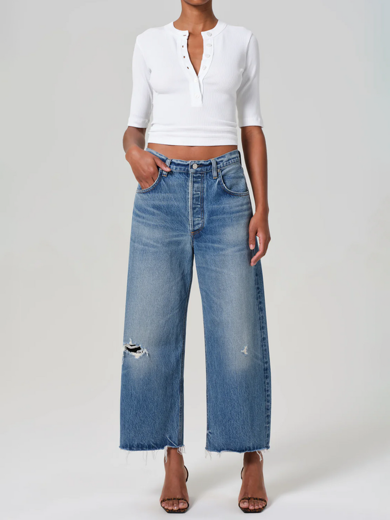 Ayla Raw Hem Crop in Solano