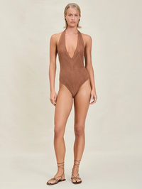 Thalia Knit Bodysuit by DEVON WINDSOR-ALMOND-AMY Atelier