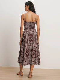 Kitt Dress in Raisin/Dove White