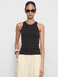 Cotton Rib Boy Tank in Black by ENZA COSTA-BLACK-AMY Atelier