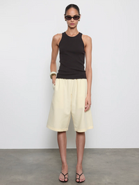 Cotton Rib Boy Tank in Black by ENZA COSTA - View 4