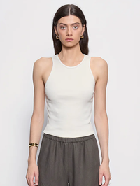 Cotton Rib Boy Tank in Pearl Grey by ENZA COSTA-PEARL GREY-AMY Atelier
