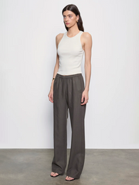 Cotton Rib Boy Tank in Pearl Grey by ENZA COSTA - View 3