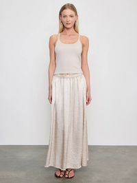 ENZA COSTA Cotton Rib Cami Tank in Champagne in Champagne – Image 2