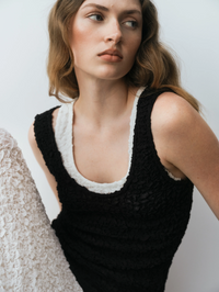 Dimension Tank in Black by ENZA COSTA - View 2