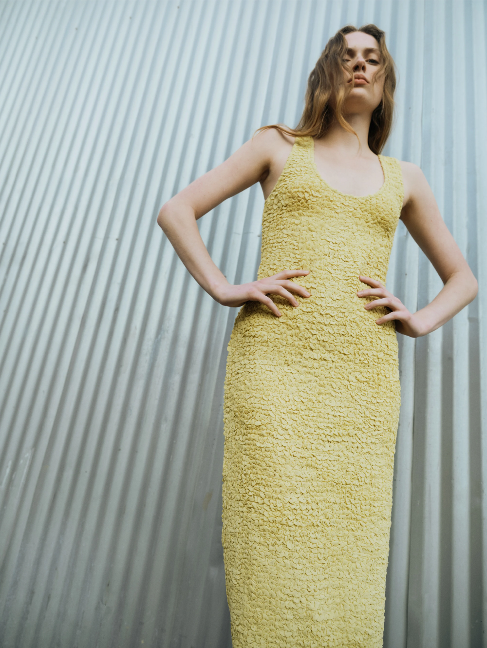 Dimension Tank Maxi Dress in Raffia