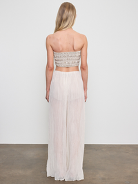 ENZA COSTA Plisse Palazzo Pant in Champagne in Champagne – Image 3