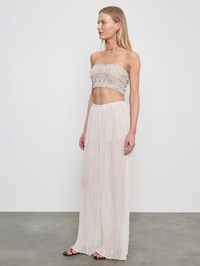 ENZA COSTA Plisse Palazzo Pant in Champagne in Champagne – Image 4
