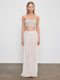 ENZA COSTA Plisse Palazzo Pant in Champagne in Champagne – Image 5