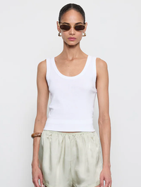 Supima Baby Rib Tank in White by ENZA COSTA-WHITE-AMY Atelier