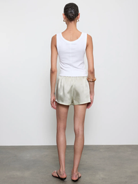 Supima Baby Rib Tank in White by ENZA COSTA - View 2