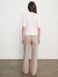 Back view of the Supima Cotton New Classic Half Sleeve Tee in Cloud by Enza Costa