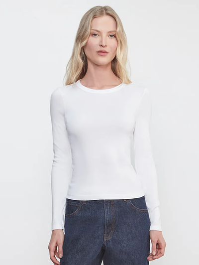 Supima Cotton New Classic Long Sleeve Tee in White