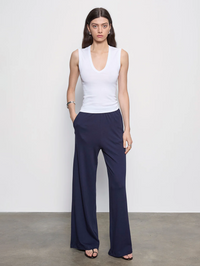 Supima Cotton New Classic Sleeveless V in White by ENZA COSTA - View 5