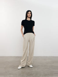 ENZA COSTA Supima Cotton Perfect Tee in Black in Black – Image 1