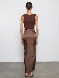 ENZA COSTA Textured Knit Sleeveless U Top in Chocolate in CHOCOLATE – Image 2