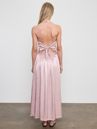 ENZA COSTA Textured Satin Halter Scarf Top in Rose Blush in Rose Blush – Image 2
