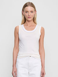 ENZA COSTA Tissue Jersey Layered Tanks in Creme/White - 1