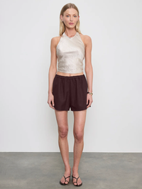 ENZA COSTA Twill All Day Short in Black Orchid in Black Orchid – Image 2