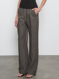 Twill Everywhere Pant in Black Olive by ENZA COSTA - View 3