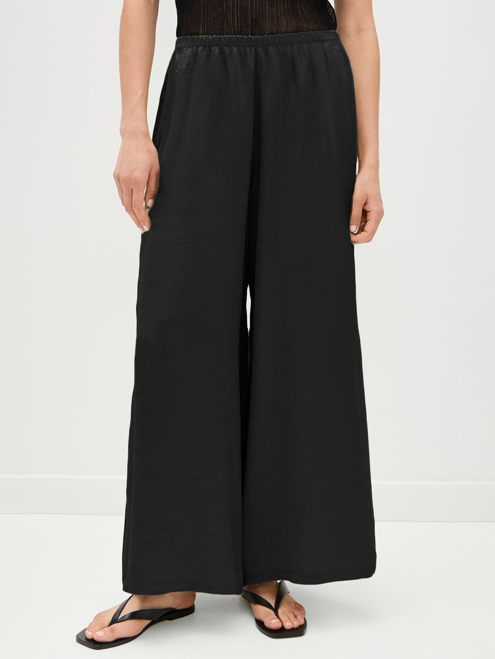 Textured Satin Palazzo Pant
