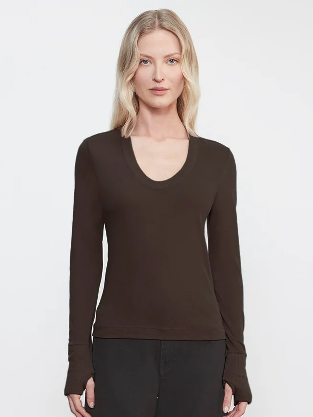 Cashmere Easy Cuffed U in Dark Brown