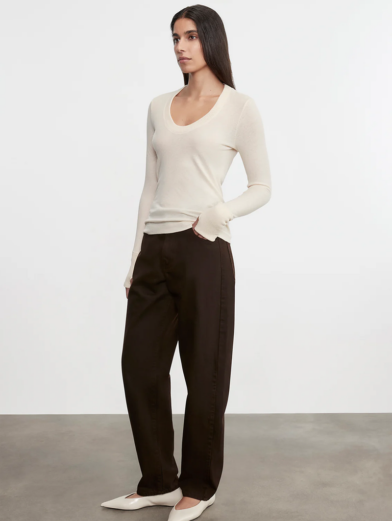 Cashmere Easy Cuffed U in Natural