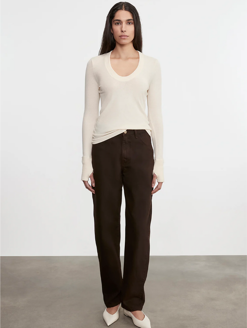 Cashmere Easy Cuffed U in Natural