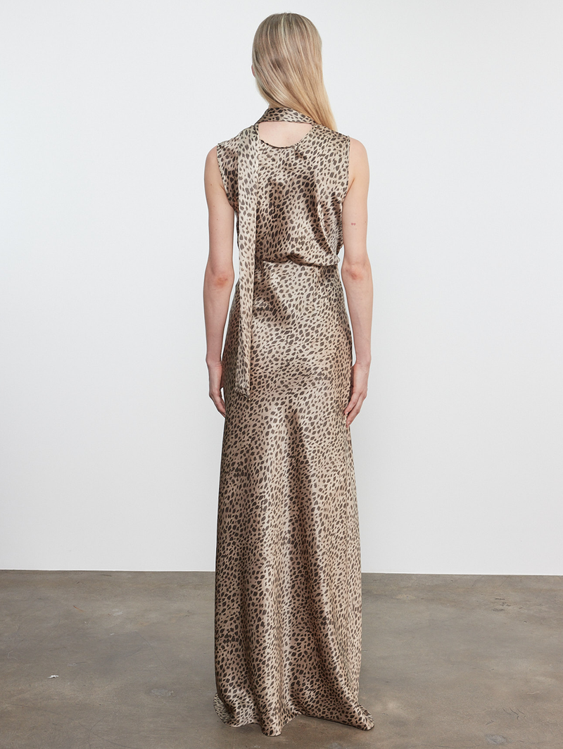 Cheetah Silk Maxi Skirt