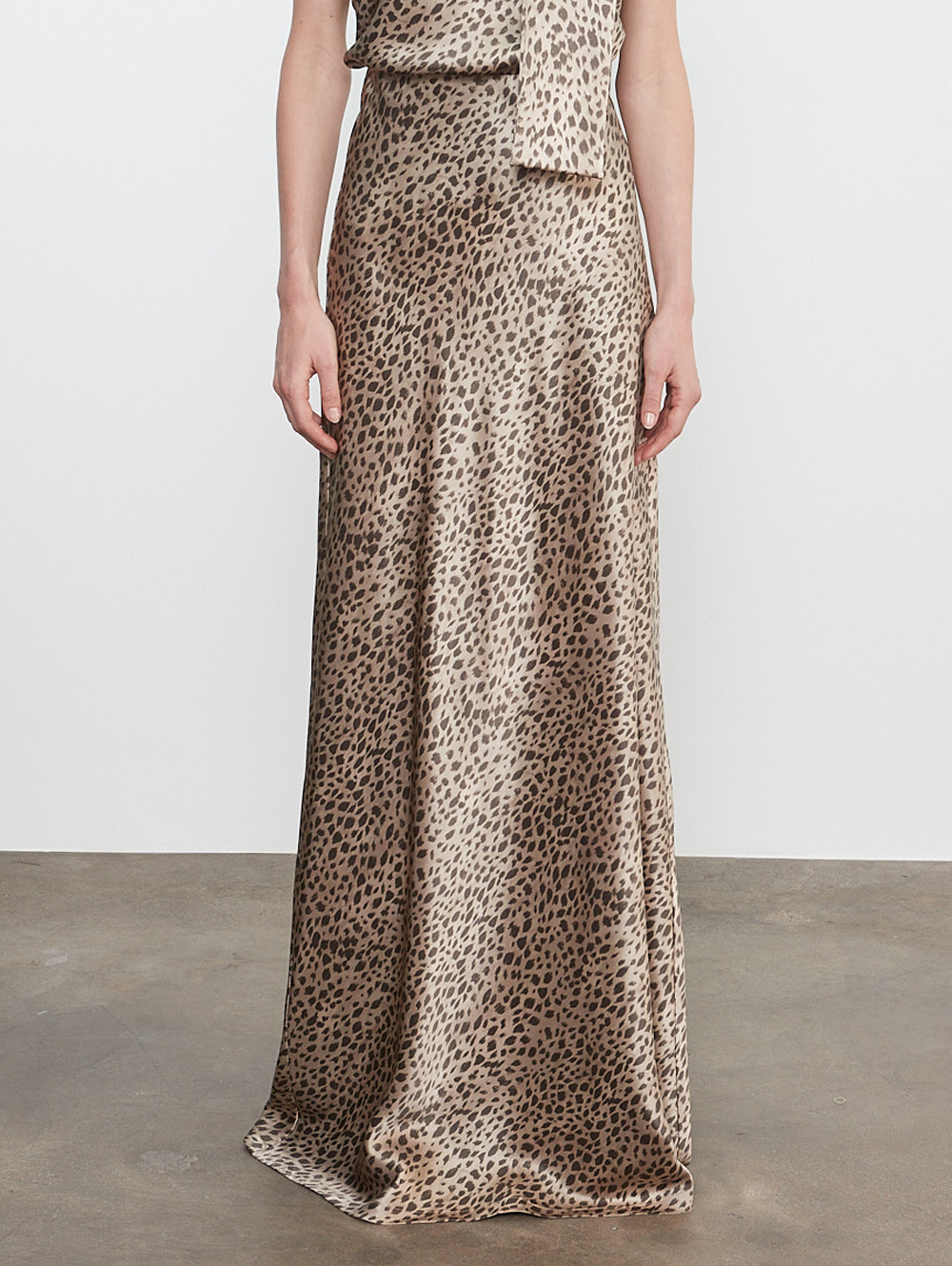 Cheetah Silk Maxi Skirt