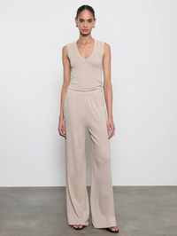 Supima Cotton New Classic Sleeveless V in Stone