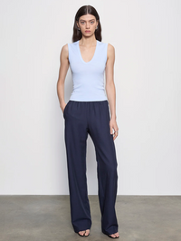 Supima Cotton New Classic Sleeveless V in Pale Blue