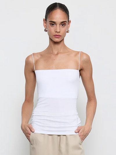 Supima Cotton Essential Strappy Tank in White