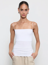 Supima Cotton Essential Strappy Tank in White