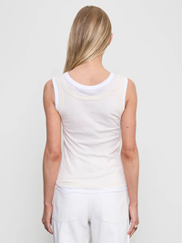 Tissue Jersey Layered Tanks in Creme/White
