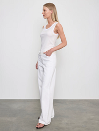 Tissue Jersey Layered Tanks in Creme/White