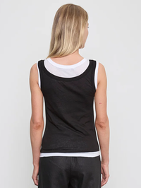 Tissue Jersey Layered Tanks in Black/White