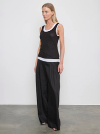 Tissue Jersey Layered Tanks in Black/White