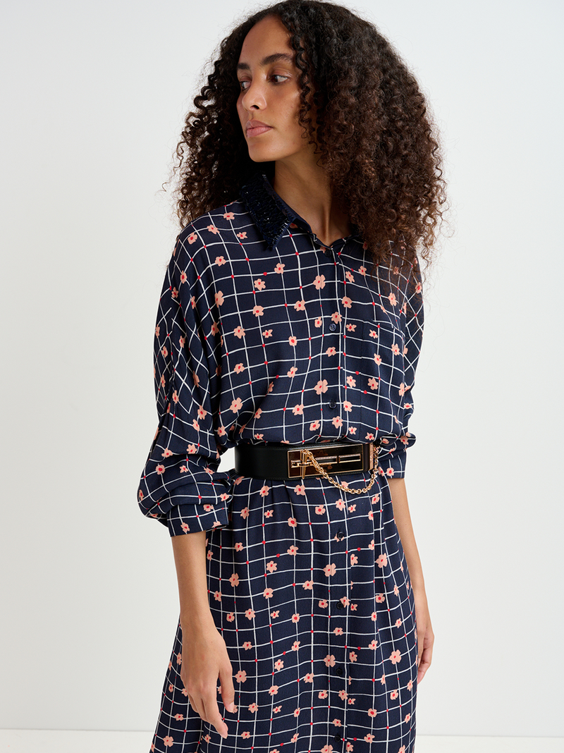 Geptember Sequin Collar Dress