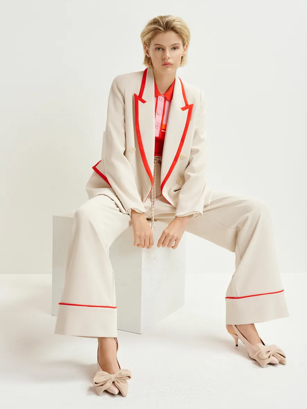 Hair Double Breasted Blazer