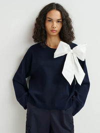 Hoslo Bow Pullover by ESSENTIEL ANTWERP-DARK SAPPHIRE-AMY Atelier